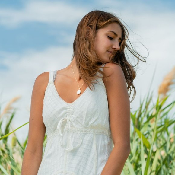 AYANA Pearl Gold Plated Crystal Pendant for Optimism, Sincerity & Self-Love - Picture 9 of 9